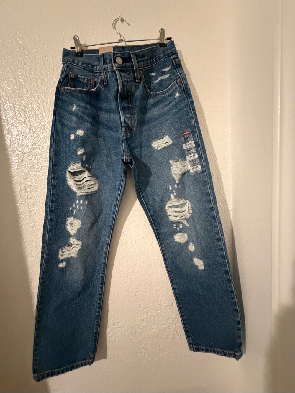 Levi’s Women Distressed Blue Jeans - Classic Washed Denim